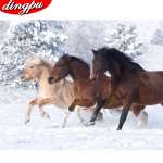 Deimantinis siuvinėjimas Visas ekranas Deimantinė mozaika Gyvūnas Deimantinis menas Kalnų kri&scaron;tolų paveikslas 20X30CM