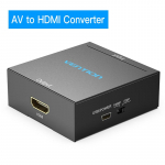 Vėdinimo i&scaron; HDMI į AV keitiklis HDMI į RCA CVBS L/R vaizdo adapteris 1080P HDMI jungiklis su mini USB maitinimo kabeliu, skirtu televizoriaus dėžutei AV HDMI AV to HDMI Converter