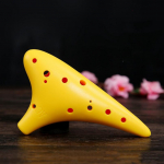12 skylių dervos plastikinis Ocarina Alto tonas C fleita muzikos instrumentas geltona