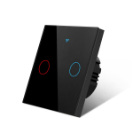 ES standartinis Tuya Smart Life WIFI sieninis jungiklis 1/2/3 Gang 1 Way 220V Stiklinis jutiklinis jungiklis Balso valdymo i&scaron;manusis jungiklis veikia su Alexa Google Home 2 Gang juoda