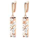 Kinel Rose Gold spalvos kvadratiniai ilgi auskarai moterims Sidabro mi&scaron;inio Boho papuo&scaron;alai rožinio aukso spalvos