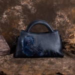 Johnature Vintage moteri&scaron;kas krep&scaron;ys Natūralios odos prabangi rankinė Natūralios karvės odos universalūs reljefiniai pečių krep&scaron;iai juoda pilka spalva