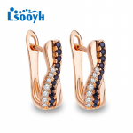 LSOOYH juodi auskarai rožinio aukso spalvos madingi auskarai moterims tu&scaron;čiaviduriai kubiniai cirkonio auskarai, papuo&scaron;alai A