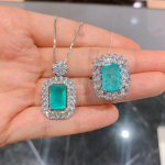 SACE GEMS klasikinio vario lydinio mėlyna cirkonio žiedas pakabukas karoliai papuo&scaron;alų rinkiniai vestuvių vakarėlio dovanos open mėlyna