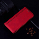 Verslo odinis atverčiamas piniginės dėklas, skirtas Apple iPhone XS Max X XR 6 8 7 Plus 13 12 11 Pro Huawei Honor Xiaomi Redmi Poco Samsung Galaxy knygų vir&scaron;elių dėklai Huawei Y9 Prime 2019 raudona