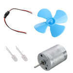 Mikro vėjo turbinų generatoriaus mini variklis su peiliais LED &bdquo;pasidaryk pats&ldquo; rinkinys 1 kit