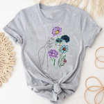 (Azijos dydis) Moterų sodinukai Puikūs gėlių tendencijos Mieli trumpomis rankovėmis marginti mar&scaron;kinėliai Moteri&scaron;ki drabužiai Vasaros mada Kasdieniai grafiniai mar&scaron;kinėliai M