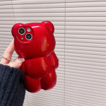 Korėjieti&scaron;kas mielas 3D animacinių filmų lokys, pur&scaron;kiantis ra&scaron;alu telefono dėklas, skirtas iPhone 14 13 12 11 Pro Max Lovely Animal, smūgiams atsparus mink&scaron;tas vir&scaron;elis Funda For iPhone 11Pro Max
