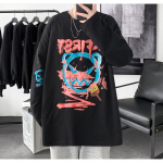 Vyri&scaron;ki mar&scaron;kinėliai Grafinė raidė Madingi mar&scaron;kinėliai vyrams Vyri&scaron;ki drabužiai Laisvalaikio mar&scaron;kinėliai Vyras Vasaros Korėjos Retro M juoda