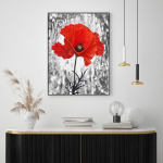 Modernus Abstraktus Menas Raudonas Aguonas Aliejinis Paveikslas Spausdinys ant Drobės Gėlės Drobės Plakatai ir Spaudiniai Svetainės Miegamojo Dekoras Quadro 21cm&times;30cm NoFrame