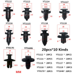 200 vnt mi&scaron;rių automobilio buferio spaustukų laikiklio kniedės durų skydo sparno įdėklo tvirtinimo detalė