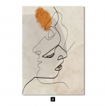 Moteris Vyras Veido Linija Plakatas Abstraktus Drobės Paveikslas Modernus Sienų Menas Spaudas Paveikslai Svetainės Interjerui Namų Dekoravimas A4 21x30cm No Frame