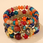 4Pcs Bohemia Owl Charm Beaded Bracelet Set For Women Statement Handmade Beads Chain Bangle Bracelets Female Boho Jewelry Gifts