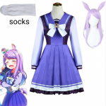 Anime Uma Musume Pretty Derby Mejiro McQueen Cosplay Mergaitės Perukas Cosplay Mokyklinė Uniforma Lolita Suknelė &Scaron;ventiniai Kostiumai XXL-(Costume+Wig)