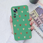 Skirta Xiaomi 10 11 12 13 Lite 10T 11T 12T 12S Ultra 11X Pro Dėklai Fashion Love Heart Camera Protection Square Skystas silikonas, skirtas Xiaomi buferiui Xiaomi Mi 10 Lite Zoom