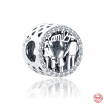 Nauja 925 Sterling Silver Fit Fasion Originali apyrankė Blizgantys karoliukai &Scaron;eimos pakabukas Meilės &Scaron;irdies Amuletas Seserys Kabantys Charms Papuo&scaron;alai