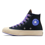 Converse Chuck 70 auk&scaron;tos juostelės - juodi mėlyni liepsnos unisex sportbačiai Natural-Ivory A07976C 35
