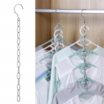 Nerūdijančio plieno drabužių turgaus parduotuvė Rodyti pakabinamus grandinės kabliukus su žiedine kabykla 14 pakabinamų skylių drabužių grandinės laikiklio spinta