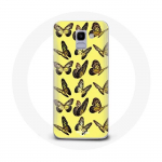 Coque pour Samsung Galaxy J6 2018 Papillons Fond Jaune geltona