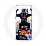 Coque pour Samsung Galaxy S6 Formule 1 Max Verstappen Pilote automobile F1 noir rouge et jaune