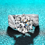 5CT prabangus moissanite žiedas moterims D spalvos princesės nuotakos laboratorijos deimantinė vestuvinė juosta S925 kietas sidabruotas rodis 5