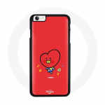 Coque pour Iphone 7 BTS Bangtan Gar&ccedil;ons BT21 TATA V Fond Rouge