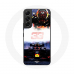 Coque pour Samsung Galaxy S22 Formule 1 Max Verstappen Pilote de F1 noir rouge et jaune
