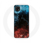 Coque pour Samsung Galaxy A22 5G fond de texture abstraite rouge noir bleu