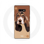 Coque pour Samsung Galaxy Note 9 Basset Hound chien visage