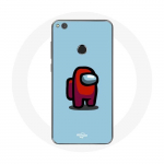Coque pour Huawei P8 Lite 2017 Among Us jeu vid&eacute;o Fond bleu