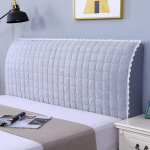 Viskas įskaičiuota Super Soft Smooth dygsniuotas galvos apdangalas Storas aksominis galvūgalio užvalkalas Vienspalvis lovos nugaros užvalkalas nuo dulkių 150CM
