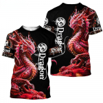 Animal Dragon 3D Print mar&scaron;kinėliai Pavasario vasaros mar&scaron;kinėliai Vyri&scaron;ki drabužiai Didesnio dydžio O kaklu trumpomis rankovėmis laisvomis vir&scaron;ūnėmis Kvėpuojantys poros mar&scaron;kiniai S