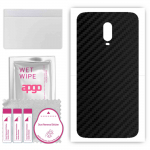 apgo Protective Skin Sticker for the back compatible with OnePlus 6T, Wrap Film, Foil, Vinyl - Pattern Carbon Black