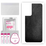apgo Protective Skin Sticker for the back compatible with Infinix Hot 12 Pro, Wrap Film, Foil, Vinyl - Pattern Black Leather