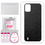 apgo Protective Skin Sticker for the back compatible with Doogee X93, Wrap Film, Foil, Vinyl - Pattern Black Honeycomb
