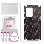 apgo Protective Skin Sticker for the back+sides compatible with ONePlus Nord 2T, Full Wrap Film, Foil, Vinyl - Pattern Carbon Black Pixel