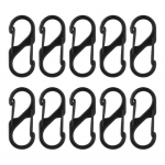 10 vnt karabino užtrauktuko segtukai dviguba spyruoklė S karabino užtrauktuko traukimo spynos dvipusis sagties atidarymo dizainas Apsaugos nuo vagystės užtrauktuko segtukai 40mm