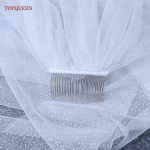 Topqueen V101 Sparking Bridal Veils Ilgos Prabangos Auksinės Nuotakos Vestuvių &Scaron;ydas Katedros &Scaron;ampano spalvos verpalai su karali&scaron;kaisiais blizgučiais 75cm