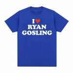 Juokingi I Love Ryan Gosling grafiniai mar&scaron;kinėliai Vyri&scaron;ki Moteri&scaron;ki Drabužiai O-Kaklo mar&scaron;kinėliai Vasaros laisvalaikio 100 % medvilnės per dideli mar&scaron;kinėliai S juoda
