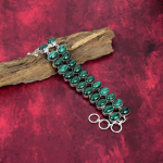 Malachito apyrankė, 925 prabos sidabrinė apyrankė, papuo&scaron;alas, dovana moterims, rankų darbo apyrankė, brangakmenių papuo&scaron;alas Adjustable with 8 inches žalia