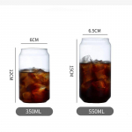Creative Cola skardinės formos didelio borosilikatinio stiklo puodelis &ndash; patvarūs gėrimai arbatai, sultims, pienui, kavai ir kt. 550ml