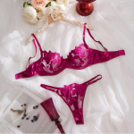 Sexy Lace Underwire Push Up apatinio trikotažo kontūro liemenėlės ir kelnaičių rinkiniai moterims, besirenkančioms krūtinės apatinius, siuvinėjimo bralette rinkinys 2024 m. S violetinė