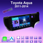 2 DIN Android Carplay Radijo grotuvas automobiliui Toyota Aqua 2011-2014 Multimedia grotuvas Pagrindinis įrenginys Stereo GPS Navigacija BT WIFI 2+32GB 2+32GB