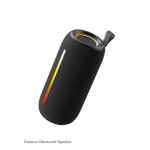 2400mAh Bluetooth garsiakalbis LED mirksintis garso projektorius ne&scaron;iojama lauko garso dėžė vandeniui atsparus garsiakalbis palaiko TF kortelę juoda