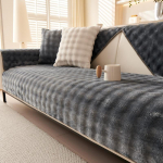 Storas pliu&scaron;inis sofos užvalkalas Universalus vienspalvis sofos rank&scaron;luosčių užvalkalas Neslystantis sofos užvalkalas Sofos rank&scaron;luostis svetainei 70x70cm balta