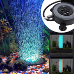 Daugiaspalvis kintantis LED akvariumo oro akmens diskas, apvalus žuvų bako burbuliatorius su automatiniu LED &scaron;viesos burbulu AU Plug