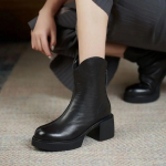 Moteri&scaron;ki batai &bdquo;Chelsea Boots Woman Winter&ldquo;, 2024 m. miela tendencija, elastinga pusiau reklaminė akcija, tikros odos pasiūlymas su auk&scaron;tos kokybės nauja 40 juoda