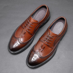 Rankų darbo vyri&scaron;ki Oxford tipo batai su sparneliais, rudos odos brogai, vyri&scaron;ki oficialūs batai, klasikiniai verslo formalūs batai vyrams Zapatillas Hombre 44 ruda