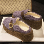 Suede Moteri&scaron;kos Plei&scaron;to &Scaron;lepetės Auk&scaron;takulniai Dizainerio Batai Kailiniai Trumpas Pliu&scaron;as Slingback Žieminiai Batai 2024 Mados Tendencija Mujer Zapatos 35 violetinė