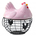 Kiau&scaron;inių laikymo krep&scaron;elis su rankena, didelės talpos, atsparus rūdims korozijai, tu&scaron;čiavidurio dizaino kiau&scaron;inių surinkimo krep&scaron;elis rožinė